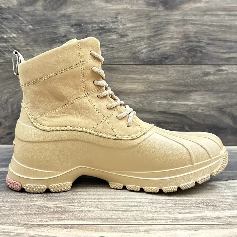 NWOB Sperry Duck Float Ankle Lace Rain Boots Tan 7 Waterproof - Picture 6 of 10